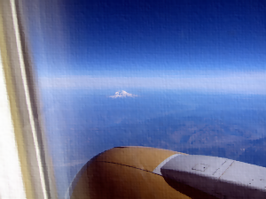 photo of Mt. Rainer from a plane